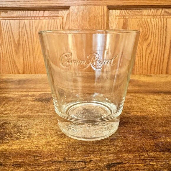 Crown Royal Other - Crown Royal Embossed Rocks Glass Lowball Tumbler Clear Heavy Base